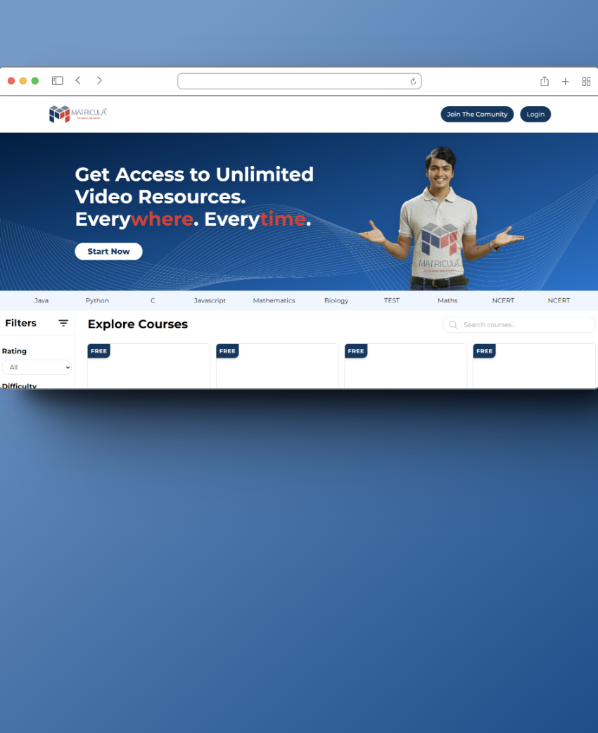 Matricula Education — Courses - Learning Management System